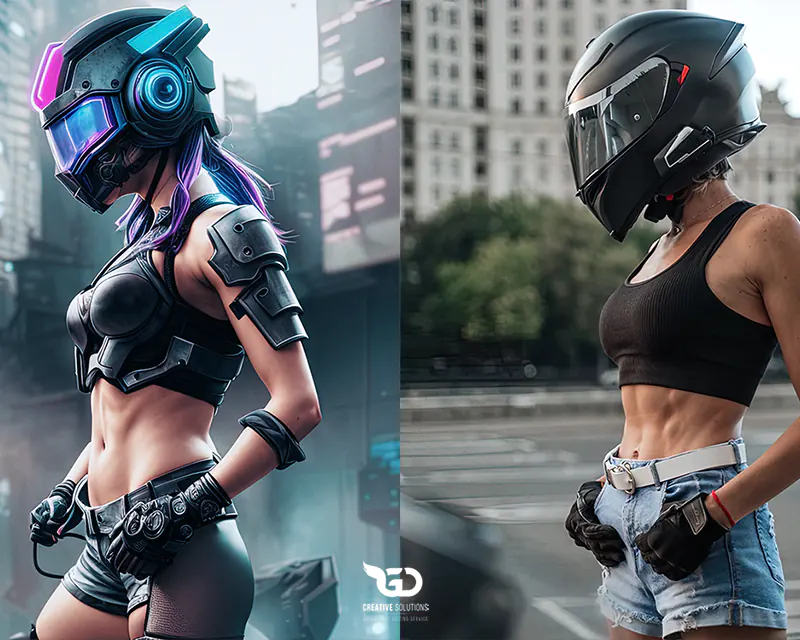 Concept Art Motobike and Bikers Custom Graphics